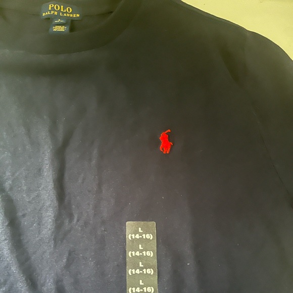 New Polo Ralph Lauren Navy Lg boy tshirt,New Polo 14/16 Ralph Lauren Navy new - Picture 1 of 11